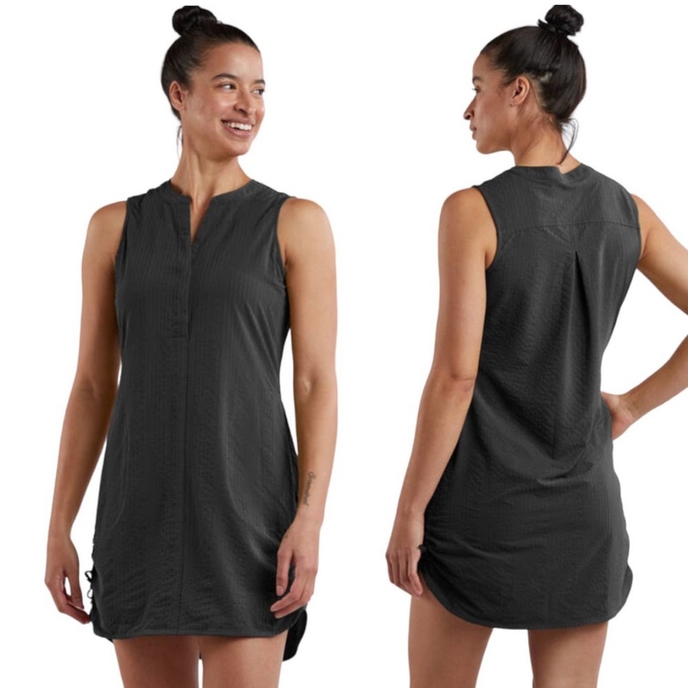 Title Nine Womens UPF 50+ Speed Racer Textured Athletic Tunic Dress Size M Gray